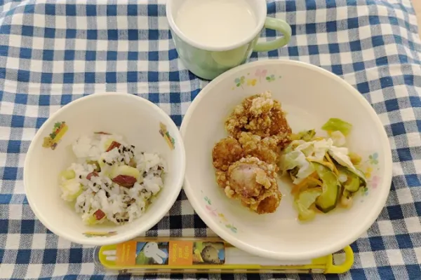 掘ったお芋でお芋ご飯