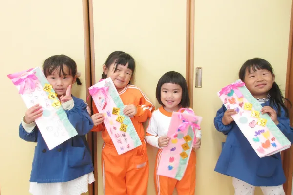 七五三の袋を作ってお参りに行ってきたよ！